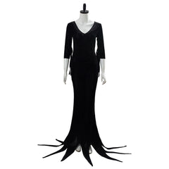 The Addams Family Morticia Addams Cosplay Kostüm Kleid Schwarz