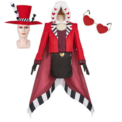 Hellaverse Valentino rot Kostüm Set Hazbin Hotel 2 Valentino Cosplay Outfits