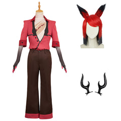 Alastor rot Kostüm Set Hazbin Hotel 2 The Radio Demon Alastor Cosplay Outfits