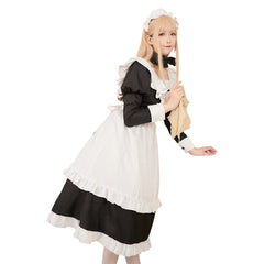 Originell Dienstmädchen Kleid Cosplay Maid Kostüm Halloween Karneval Kleid