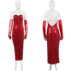 Falsches Spiel mit Roger Rabbit Jessica Rabbit Kleid Cosplay Kostüm Halloween Karneval Kostüm