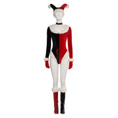 Harley Quinn Weihnachten Kostüm Rot Cosplay Outfits