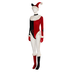 Harley Quinn Weihnachten Kostüm Rot Cosplay Outfits