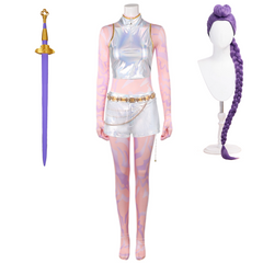 Trio Girlgroup Superstar Dämonenjägerin Rumi silber Cosplay Kostüm Set