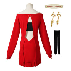 Yor Forger Cosplay SPY×FAMILY Kostüm rot Overall Halloween Karneval Outfits