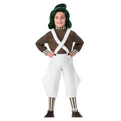 Oompa Loompa Kinder Kostüm Set Cosplay Halloween Karneval Outfits