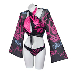 Jinx Bademode Arcane: League of Legends Jinx Sommer 3tlg Badeanzug