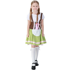 Mädchen Dirndl Trachtenkleid für Oktoberfest Karneval Mottoparty Kinder Kostüm