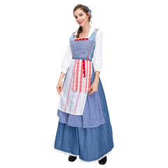 Damen Die Schöne und das Biest Belle Dienstmädchen Kleid Cosplay Kostüm