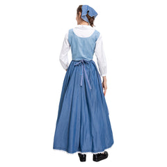 Damen Die Schöne und das Biest Belle Dienstmädchen Kleid Cosplay Kostüm