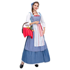 Damen Die Schöne und das Biest Belle Dienstmädchen Kleid Cosplay Kostüm