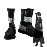 SAO Sword Art Online Anime Kirigaya Kazuto Cosplay Kirito Schuhe Stiefel Schwarz