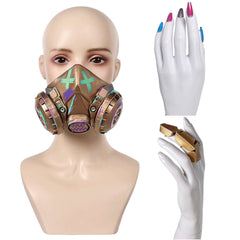 Arcane: League of Legends Jinx Maske Fingerspitze Künstliche Nägel Cosplay Requisite
