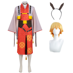 Demon Slayer Zenitsu Agatsuma Kostüm Kimetsu No Yaiba Feuerpferd Jahr Zenitsu Outfits