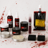 Halloween Kunstblut-Set – Realistisches Blutgel, Sprühblut & Narbenwachs mit Schwamm, abwaschbares SFX-Make-up für Cosplay, Zombie & Vampir