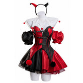 Harley Quinn rot Kleid Damen Clown Halloween Karneval Kostüm