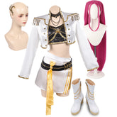Huntix Golden Mira weiß Kostüm KPOP Demon Hunters Mira Cosplay Outfits mit Perücke Schuhe