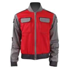 Marty McFly rot Jacke Zurück in die Zukunft Back To The Future Marty Cosplay Kostüm