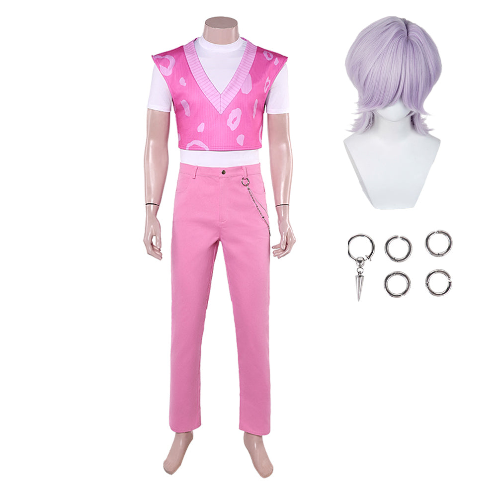 Mystery Saja rosa Kostüm Set K-Pop: Demon Hunters Saja Boys Mystery Saja Outfits PERÜCKE_ohrringe