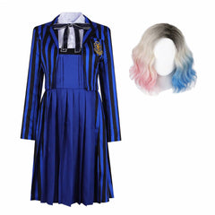 The Addams Family Enid Sinclair blau Schuluniform Cosplay Halloween Karneval Kostüm