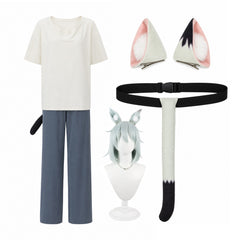 Yaniko Sato beige grauKostüm Set Chainsmoker Cat Yaniko Satō Cosplay Outfit
