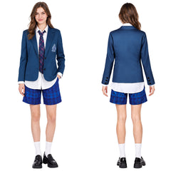Coven Academy blau Schuluniform mit Krawatte Hexe Cosplay Kostüm