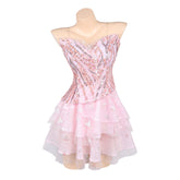 Damen Glinda rosa Kleid Wicked for Good Glinda Cosplay Outfits