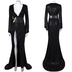 Elvira:Mistress Of The Dark- Elvira schwarz Samt Kleid Cosplay Outfits