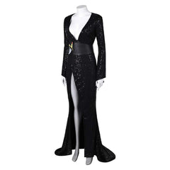 Elvira:Mistress Of The Dark- Elvira schwarz Samt Kleid Cosplay Outfits