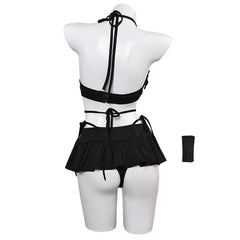 FF 6 Tifa Final Fantasy Tifa Lockhart schwarz Badeanzug 2tlg. Bademode Cosplay Outfits