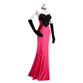 Hazbin Hotel Angel Dust Damen Rosa Kleid Cosplay Kostüm