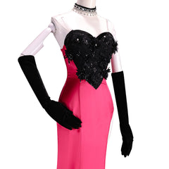 Hazbin Hotel Angel Dust Damen Rosa Kleid Cosplay Kostüm