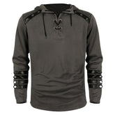 Herren Mittelalter Hoodie Pullover Hoodie Cosplay Kostüm Outfits Halloween Karneval Anzug