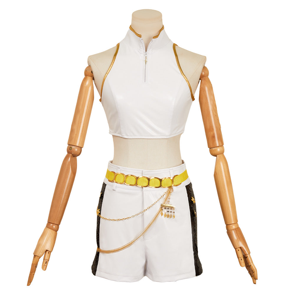 Huntrix Rumi weiß Kostüm Set Kpop Demon Hunters Rumi Cosplay Outfits