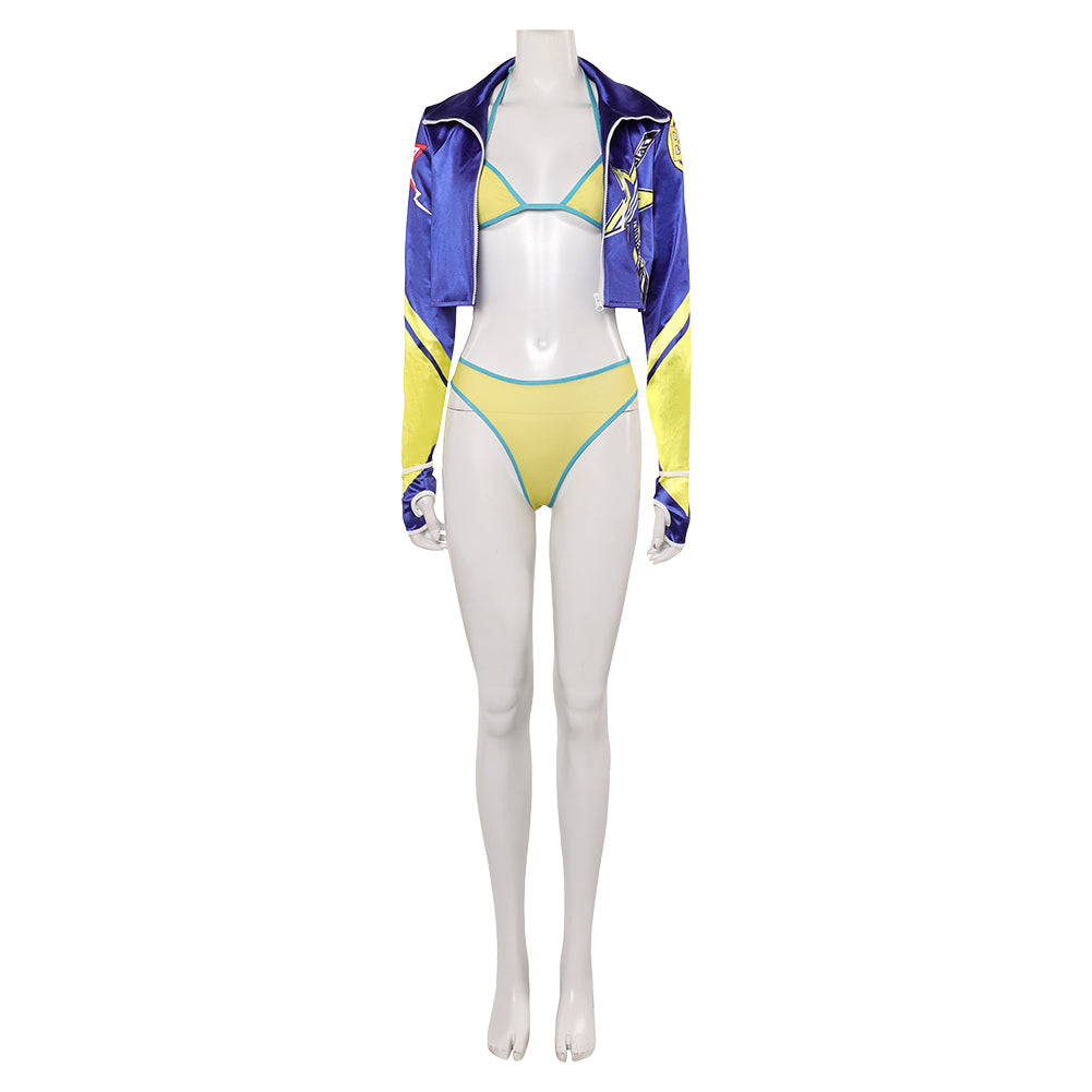 Kimberly Jackson blau Kostüm Set Street Fighter Kimberly Cosplay Outfits