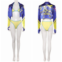 Kimberly Jackson blau Kostüm Set Street Fighter Kimberly Cosplay Outfits