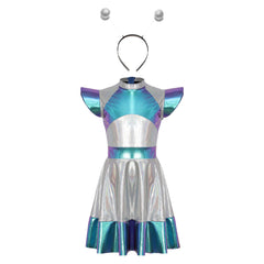 Kinder Alien Kleid Cosplay Kostüm Outfits Halloween Karneval Anzug
