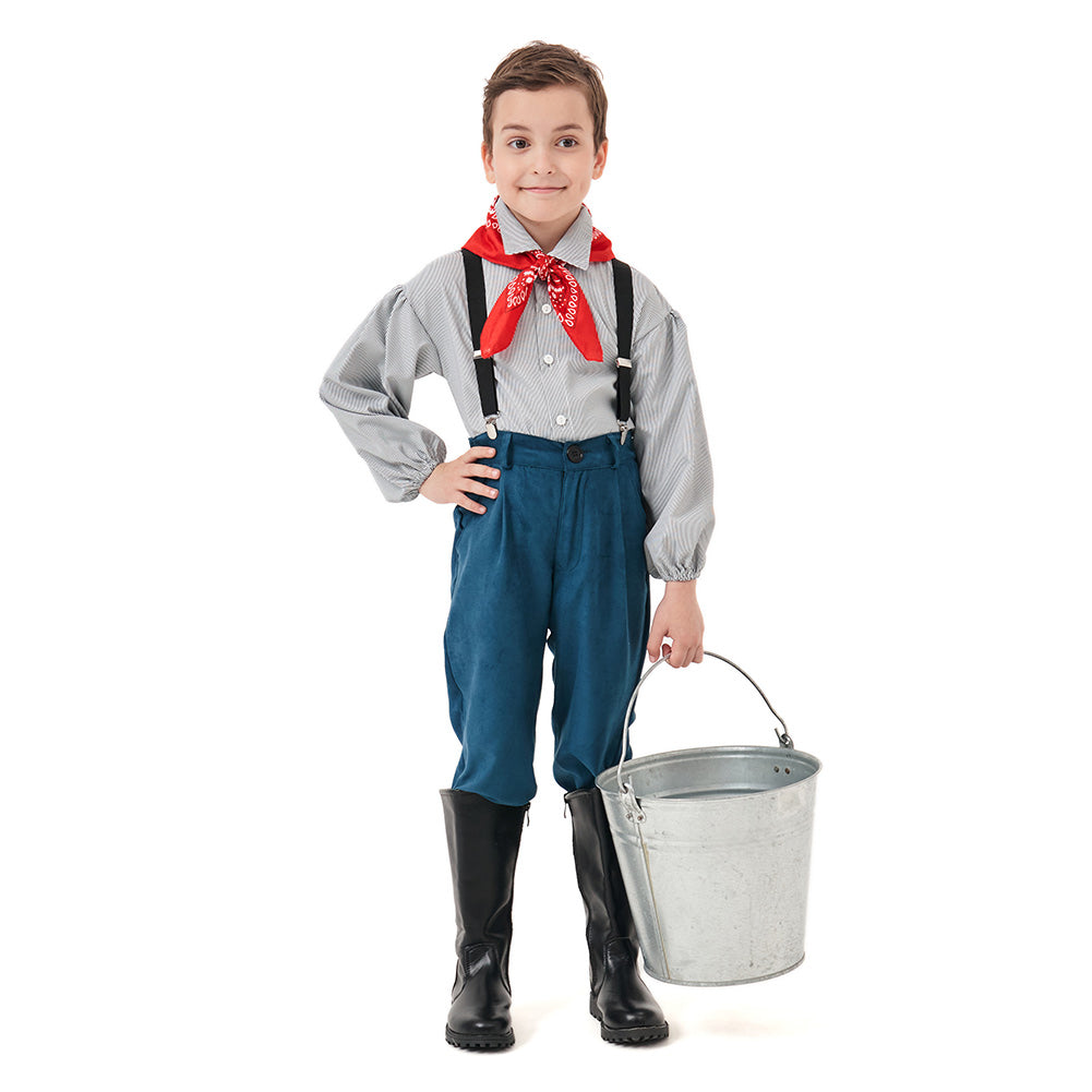 Kinder Cosplay Kostüm Outfits Halloween Karneval Anzug Bauer