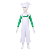Kinder Luigi weiß Kostüm Der Super Mario Galaxy Film Luigi Cosplay Outfit
