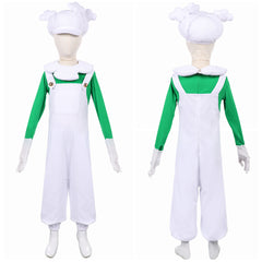 Kinder Luigi weiß Kostüm Der Super Mario Galaxy Film Luigi Cosplay Outfit