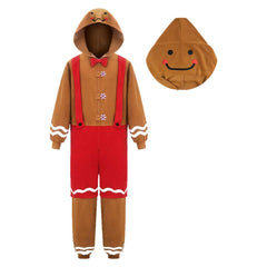 Lebkuchenmann braun Kostüm Set Schlafkleidung Weihnachten Cosplay Outfit