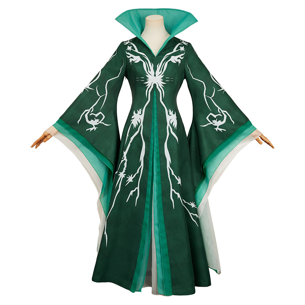 Madame Muriel Morrible grün Kleid Wicked: For Good Madame Morrible Cosplay Kostüm