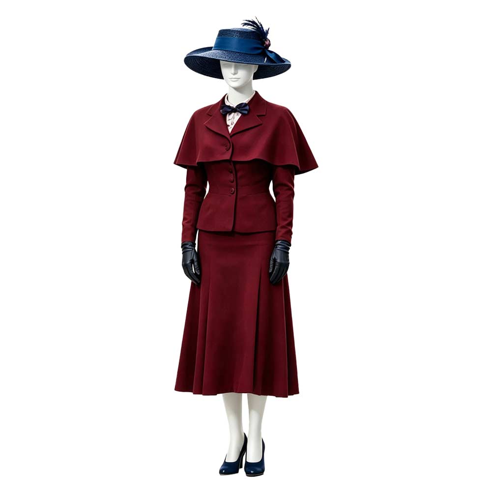 Mary Poppins rot Kostüm Set Mary Poppins Cosplay Outfit