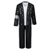 Michael Jackson schwarz Kostüm Set Bühnenkostüm Michael Jackson Cosplay Outfit