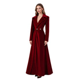 Mittelalter rot Kostüm Samt Trenchcoat Halloween Karneval Weihnachten Cosplay Outfit