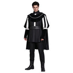 Mittelalter schwarz Kostüm Set Söldner Cosplay Outfit Halloween Karneval Party Suit