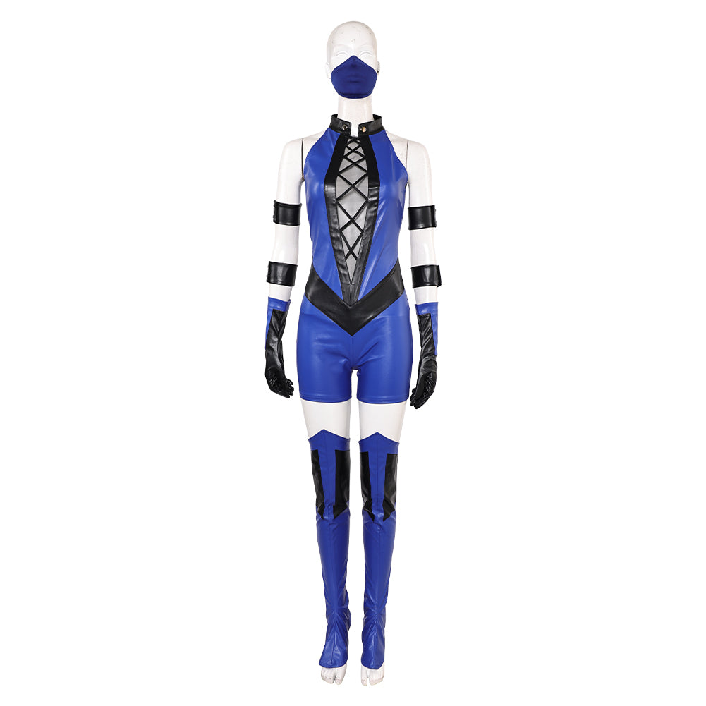 Mortal Kombat Kitana blau Jumpsuit Cosplay Kostüm