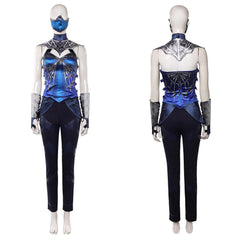 Mortal Kombat Kitana blau Kostüm Cosplay Outfit