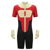 Oliver Grayson II - Invincible Kid Omni-Man rot gelb Jumpsuit Cosplay Outfit