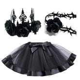 Punk Stil Rose Krone Halskette Tutu Prinzessin Cosplay Kostüm Outfits Halloween Karneval Anzug
